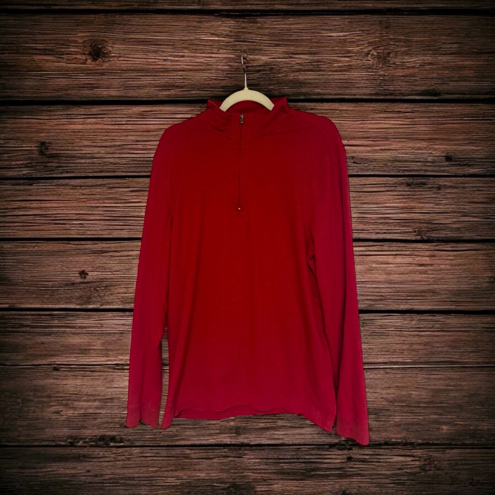 MENS. Red Long Sleeve Pullover. Lightweight cotton. Worn one time!